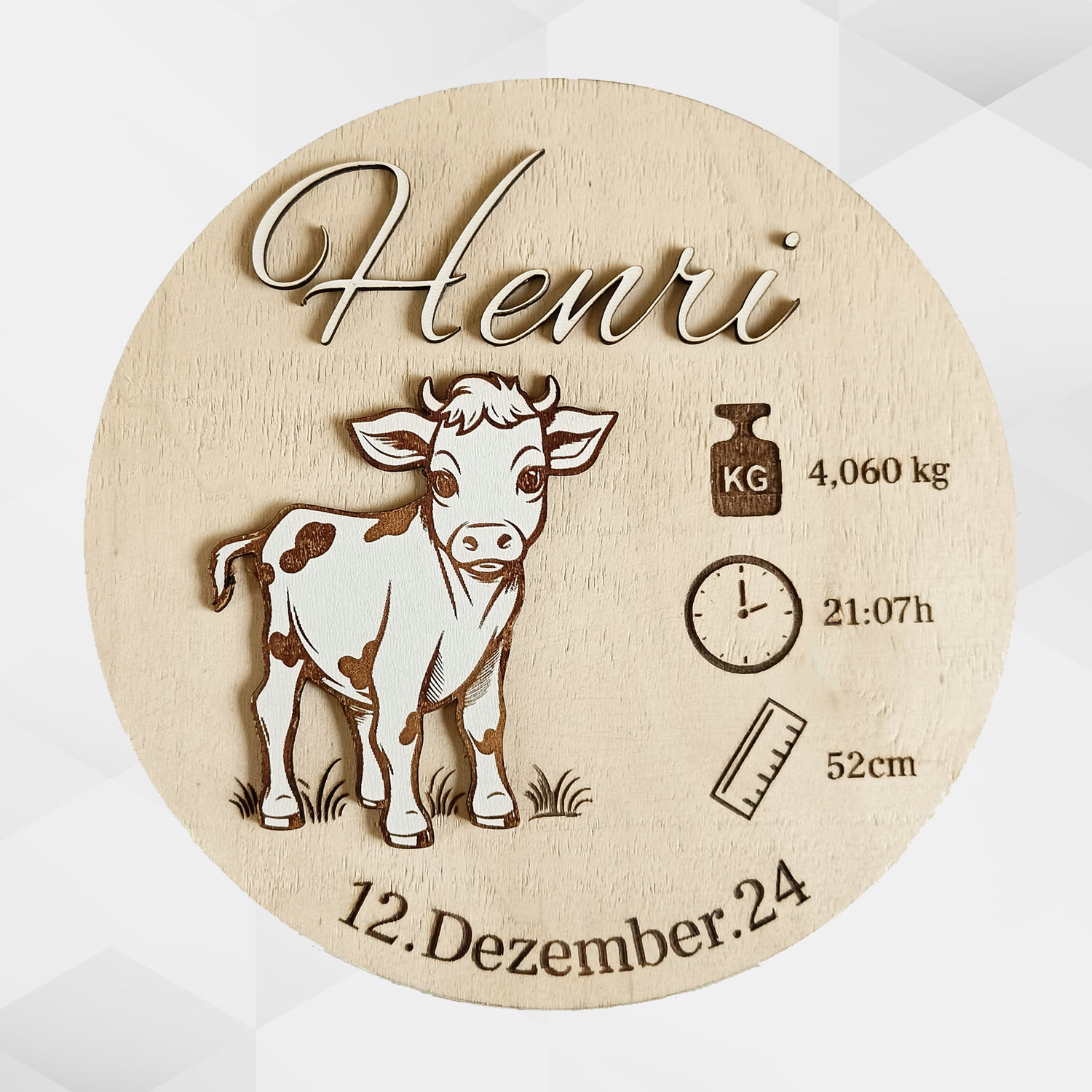 Geburtsgeschenk Holzplatte